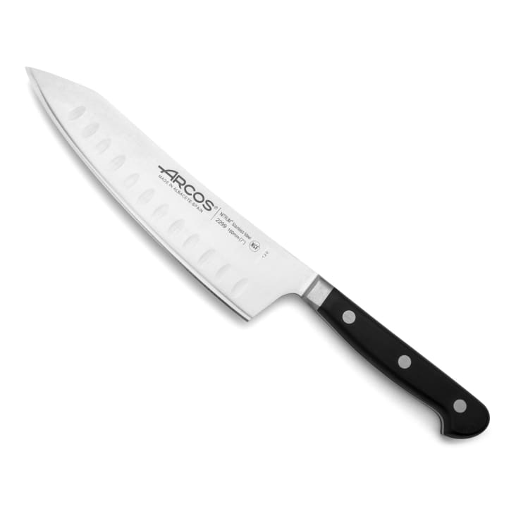 Cuchillo rocking santoku acero inoxidable forjado nitrum 190 mm negro