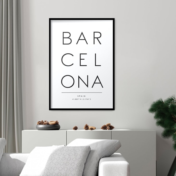 Póster con marco negro - barcelona - 50x70 Ciudades