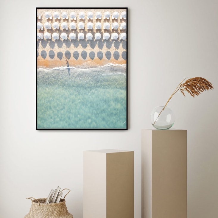 Poster con cornice nera - Ombrelli - 50x70 Playa