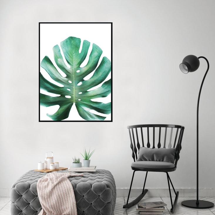 Set de 3 Affiches 50 x 70 Vert Tropical Plante Feuilles Toile Art