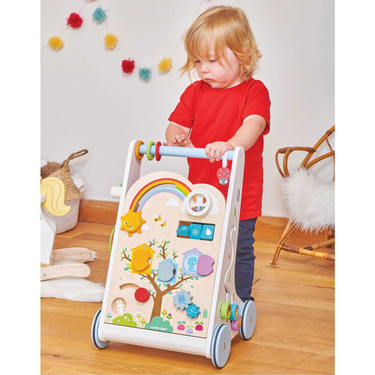 Chariot trotteur bébé en bois & blocs Tender Leaf Toys - Dröm
