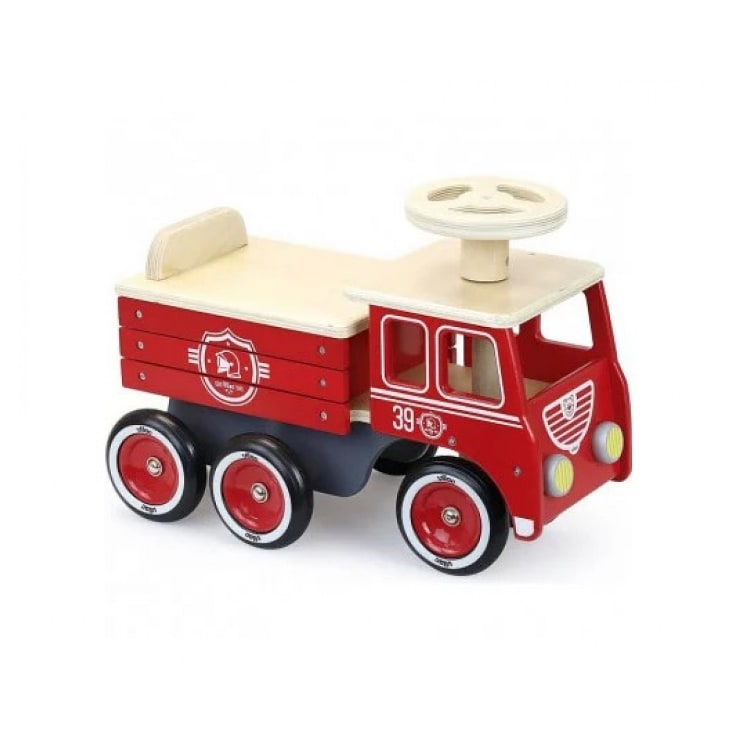 Camion de bomberos de madera para niños sales