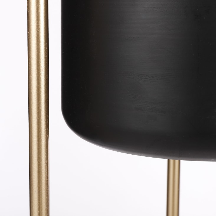Cache-pot en métal noir et doré H81-Sverre cropped-4