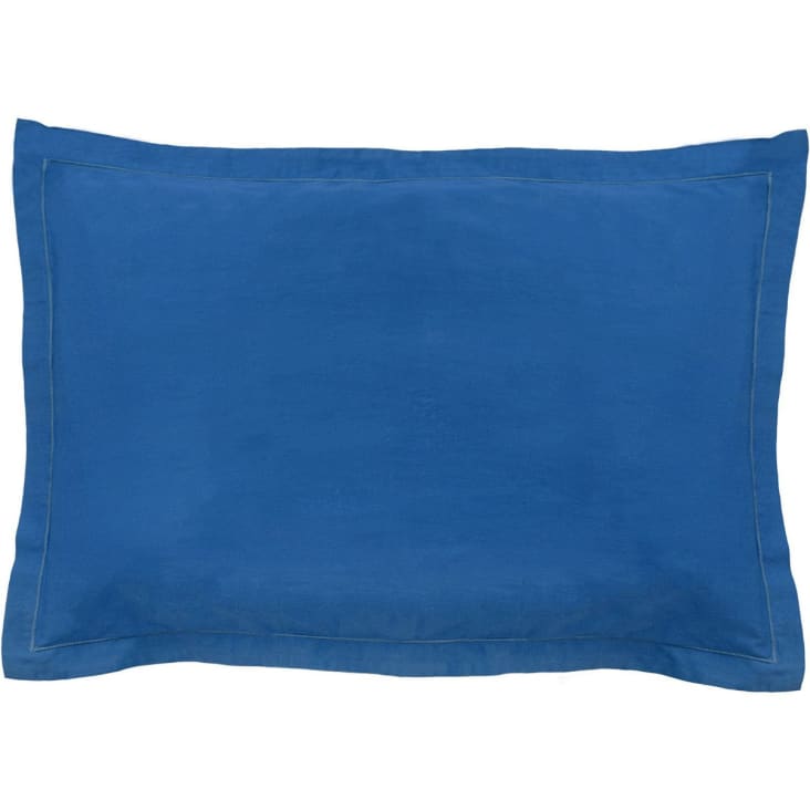 Taie d'oreiller (x1) satin de coton  50x70 bleu indigo-Julia
