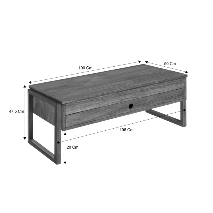 Mesa centro elevable cajón deslizante madera maciza encerado y negro cropped-3