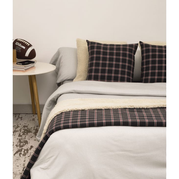 Sábana de punto 100% algodón gris para cama de 90 cm con almohada OXFGREY
