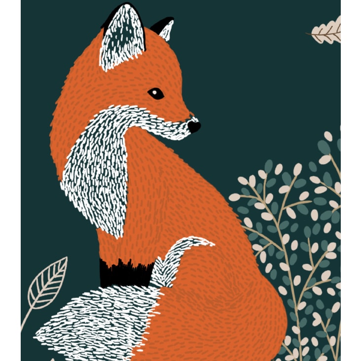 Affiche renard et lapin en papier bleu-M. FOX cropped-6