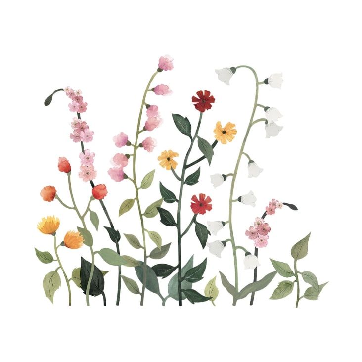 Sticker fleurs sauvages en vinyle mat 64 x 55 cm-QUEYRAN