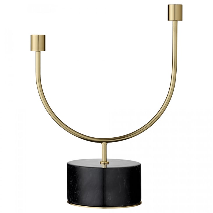 Lampe de table baroque laiton marbre vintage | €69