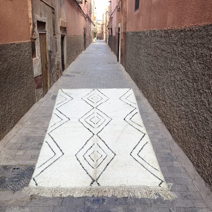 Tappeto berbero marocchino in pura lana 138 x 200 cm BERBERE