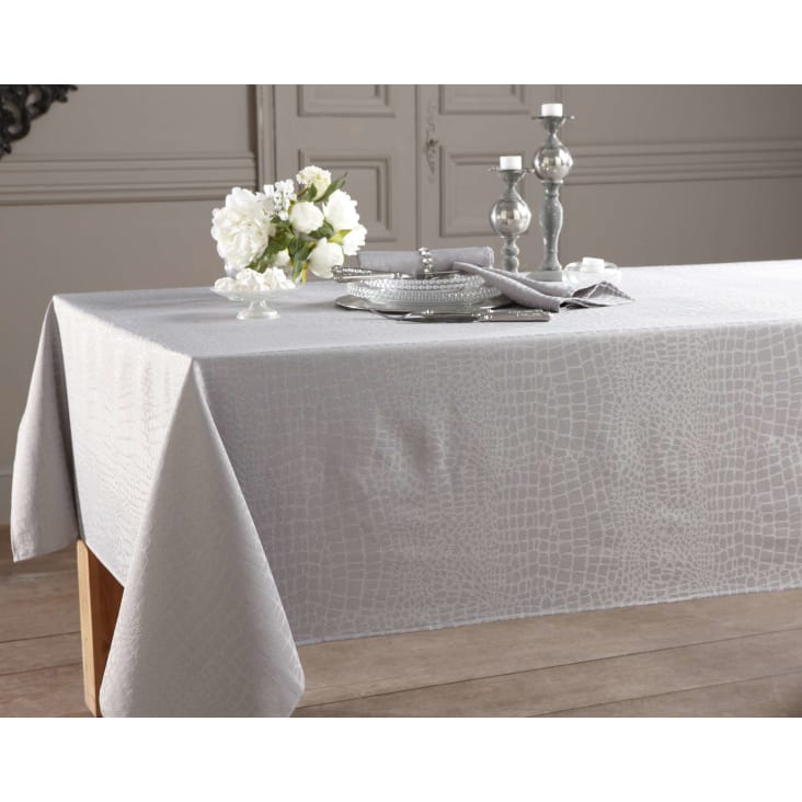 Nappe De Table-Décoration De Table-Gris-Ovale-140 X 180 Cm[x11409