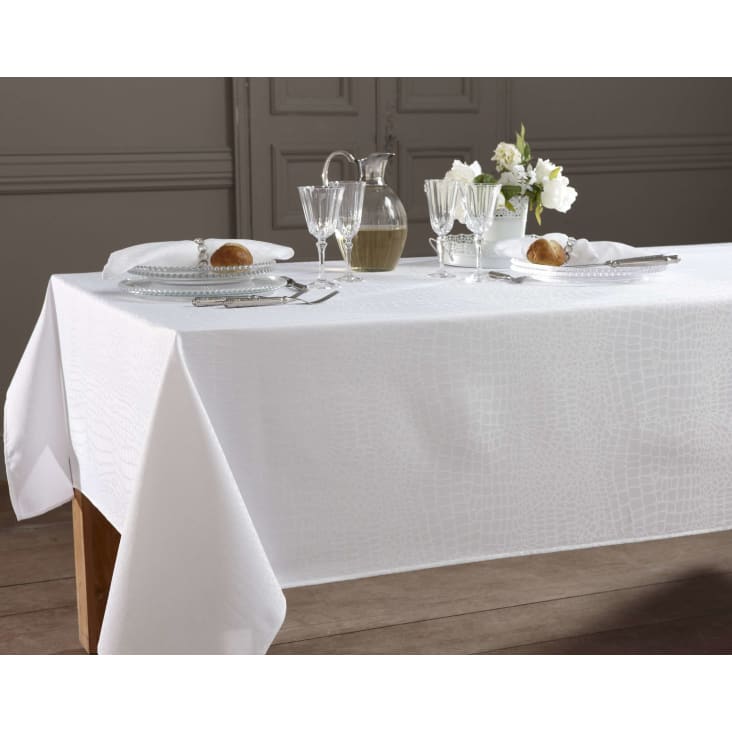 Nappe Lounge Blanc polyester ovale 180x240 - Tradilinge