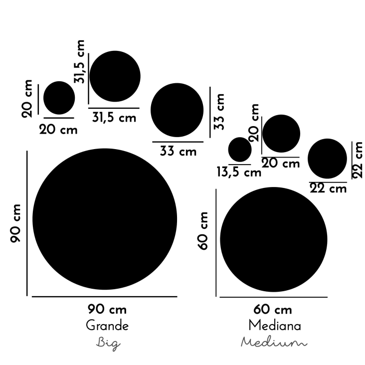 Cerchi di lavagna adesivi 60x60 cm