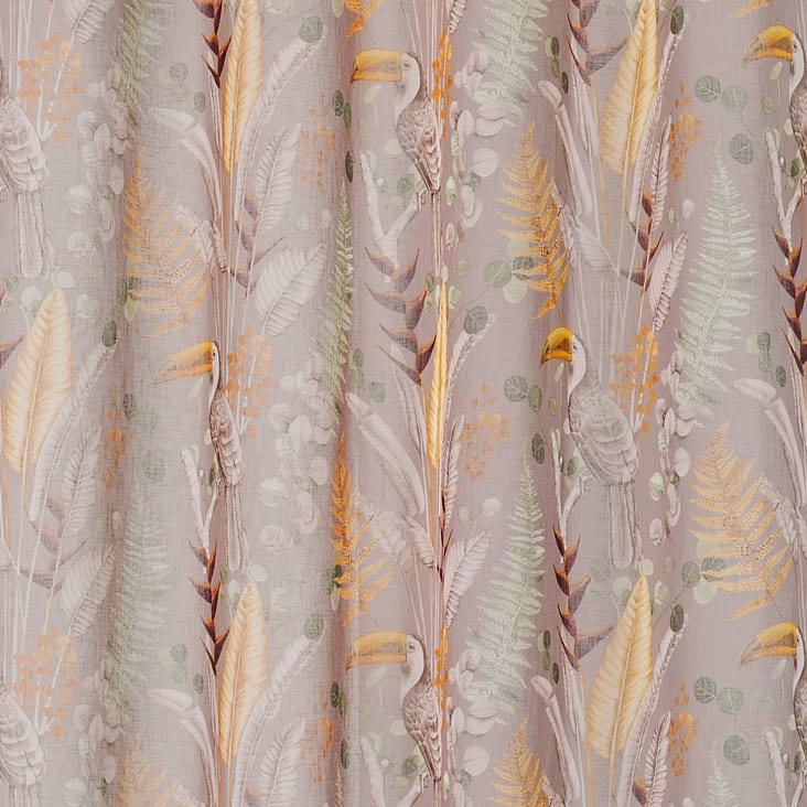 Voilage esprit paradisiaque polyester taupe 150x265 cm cropped-2