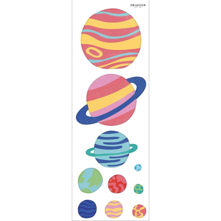Stickers muraux pour chambre d'enfant motifs fusée et planètes