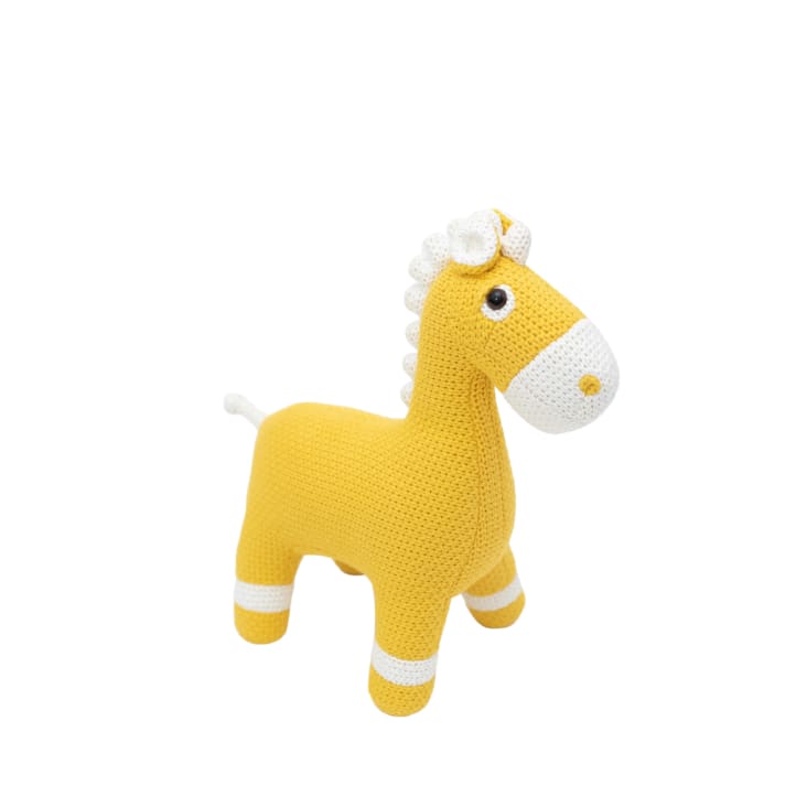Peluche mini cheval 100% coton jaune-AMIGURUMIS MINI