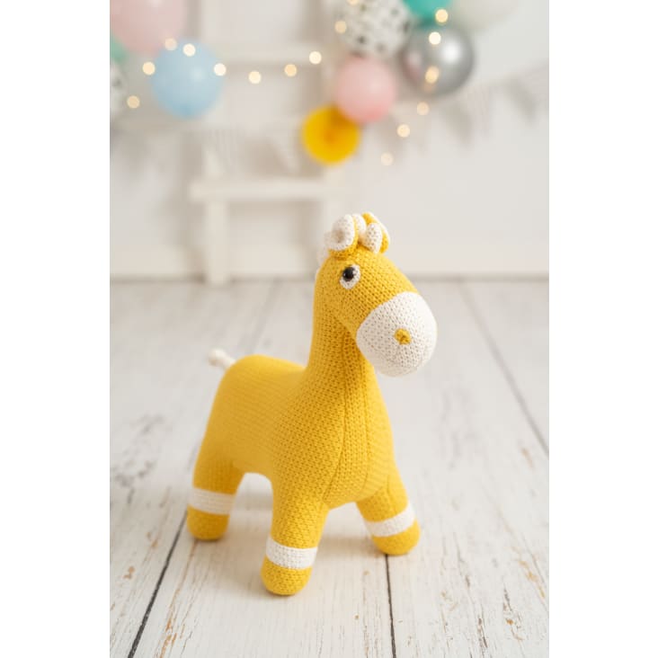 Peluche mini cheval 100% coton jaune-AMIGURUMIS MINI cropped-2