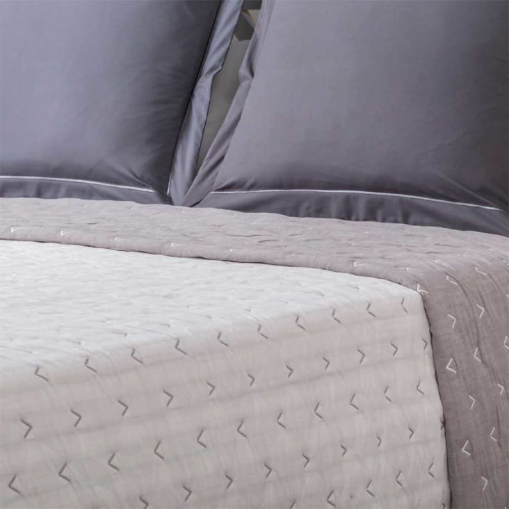Colcha primavera verano algodón poliéster gris 235x260 cm cama de 135  SANTILLANA