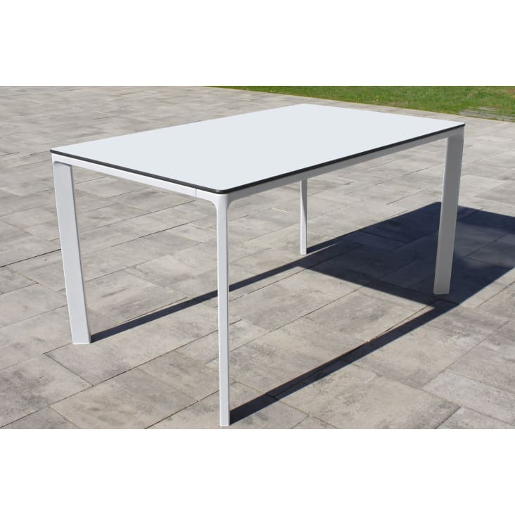 Table de jardin 6 places en aluminium laqué et peinture Epoxy blanc-Meet cropped-2