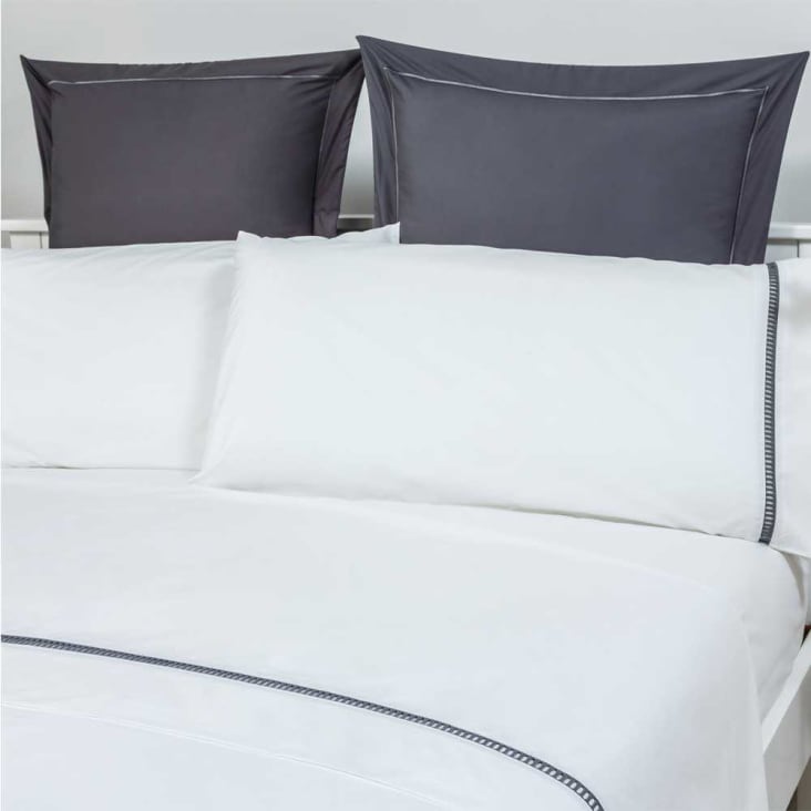 Sábana de punto 100% algodón azul para cama de 150 cm con almohadas BLUE, Maisons du Monde