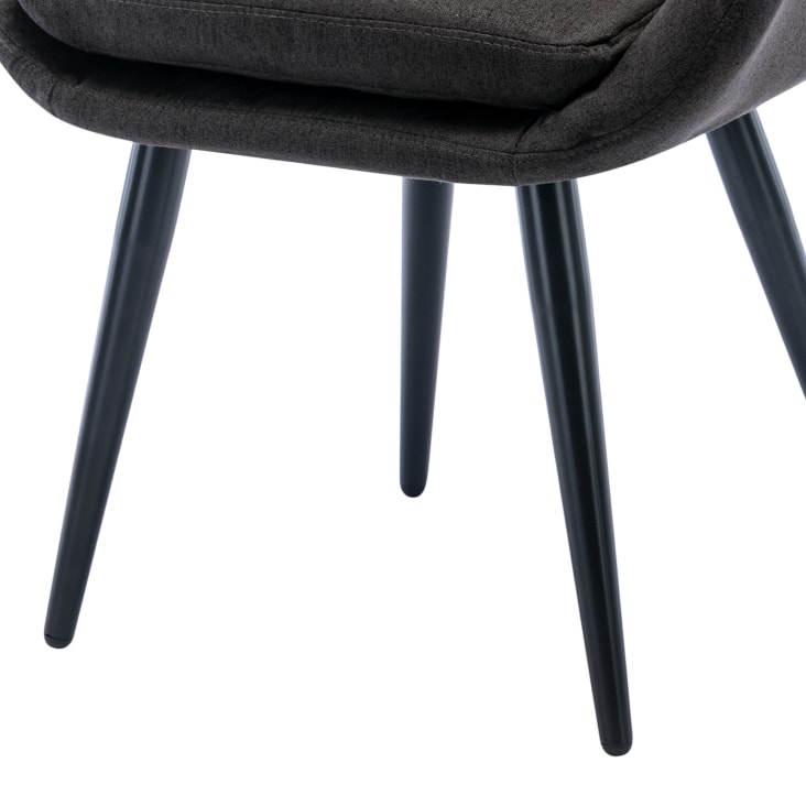 Silla escandinava tela gris antracita patas de metal negro (x2)-Cancun cropped-6