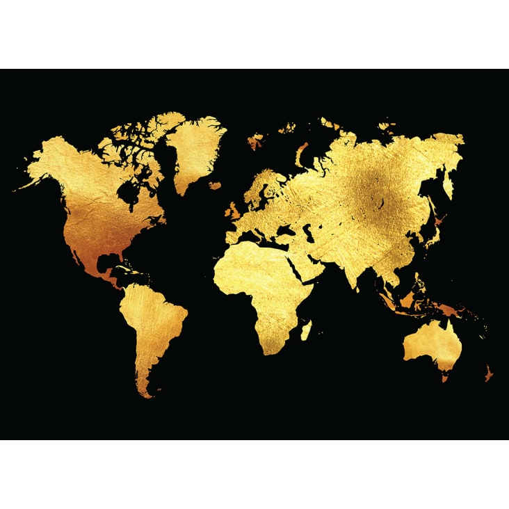 Stampa Mappa del Mondo oro 50x70