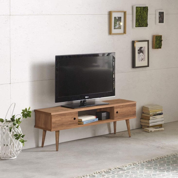 mueble tv rustico madera natural de estilo clásico de diseño original