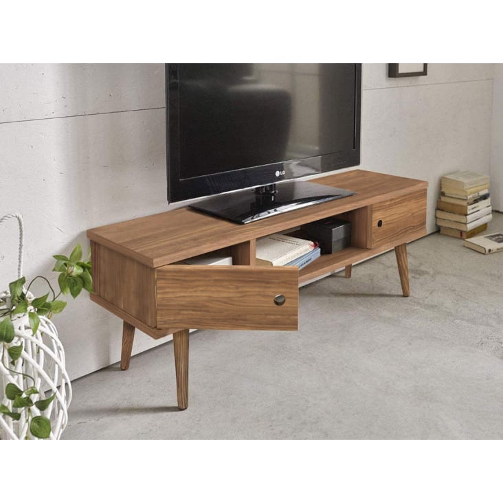 Mueble tv diseño industrial vintage madera maciza 2 puertas y estante TV  MAX