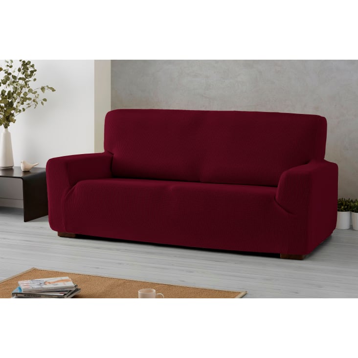 Funda de sillón bielástica   rojo 70 - 110 cm-MONACO cropped-2