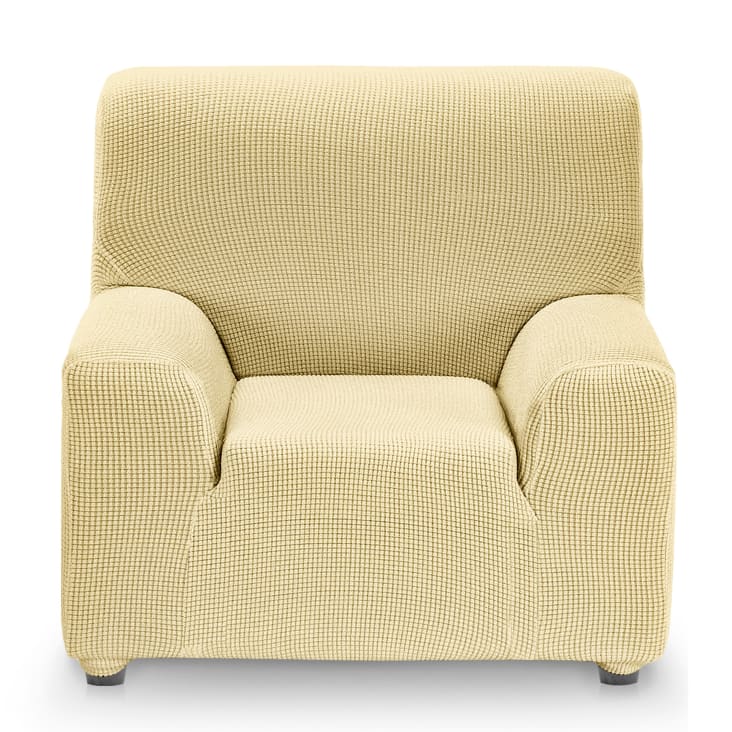 Funda de sillón bielástica   beige 70 - 110 cm-MONACO