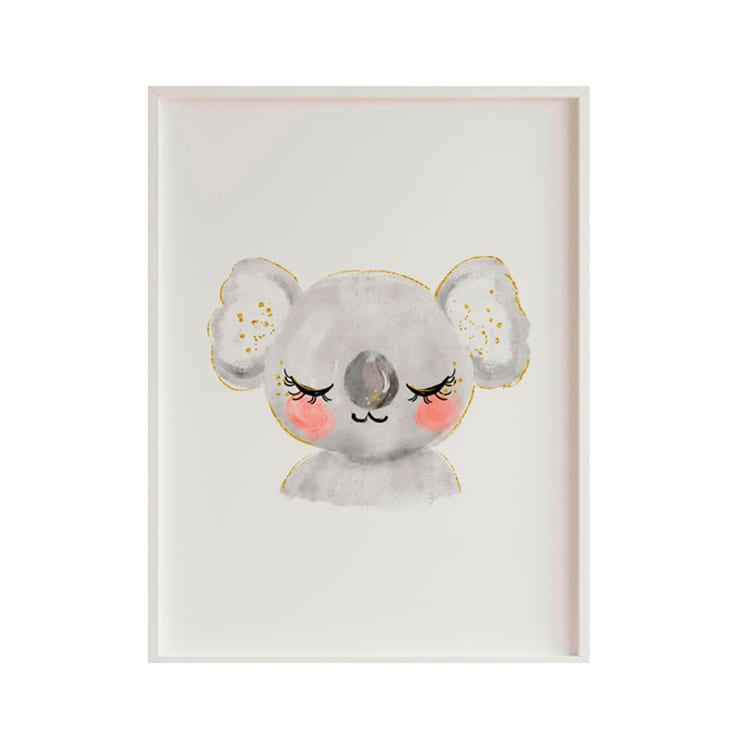 Stampa koala incorniciata in legno bianco 43X33 cm-DECOWALL