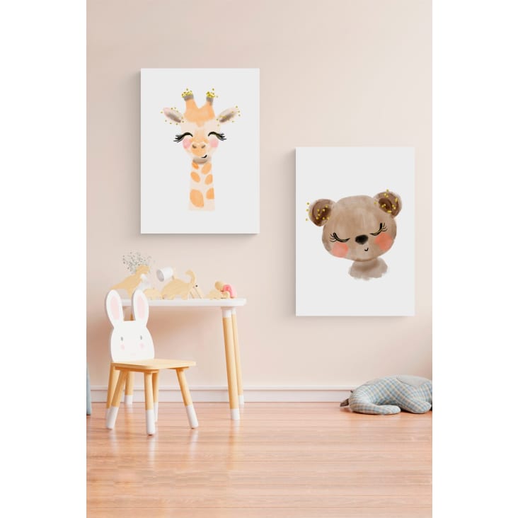 Mini miroir ours en bois pour chambre d'enfant