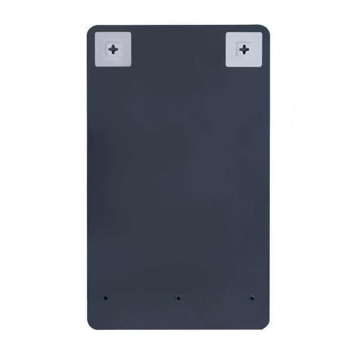Meuble lave-mains  noir carbone + miroir tablette noire-Ava cropped-7