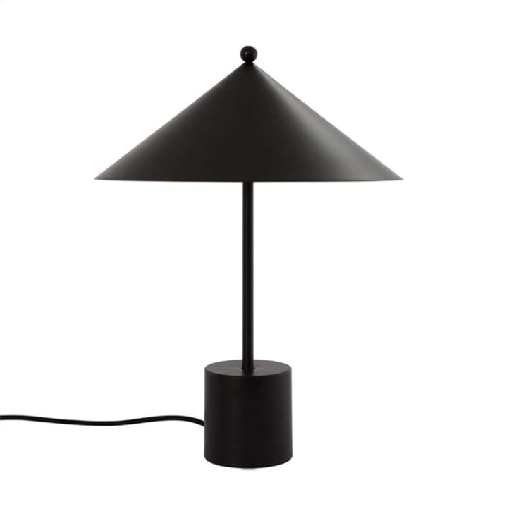 Lampe de table noire métal enduit de poudre Ø35xH50cm-KASA