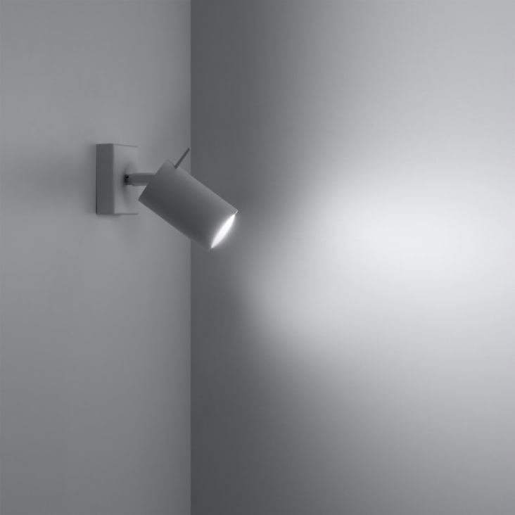 Lámpara de pared blanco acero  alt. 8 cm-Ring cropped-3