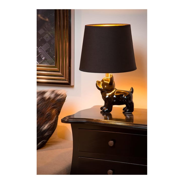 Lampe De Table  en porcelaine noir 31,5 cm cropped-2