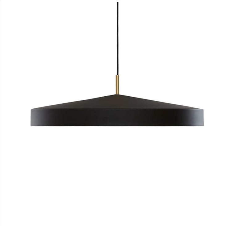 Lampe suspendue noire métal revêtement par poudre Ø65xH19cm-HATTO