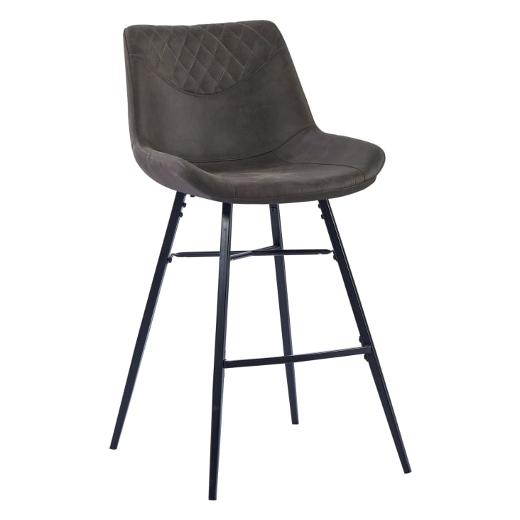 Chaises haute industrielle micro vintage marron clair /métal noir