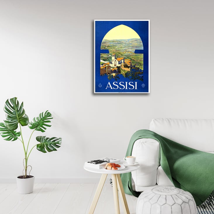 Poster turistico Assisi - Quadro su tela, Decorazione Parete cm. 50x70