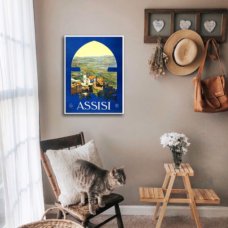 Tableau affiche touristique vintage Assisi 50x70cm cropped-3