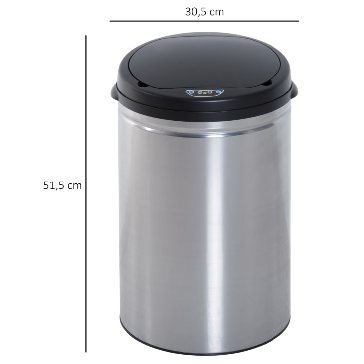 Cubo de basura gris 30.5 x 30.5 x 51.5 cm