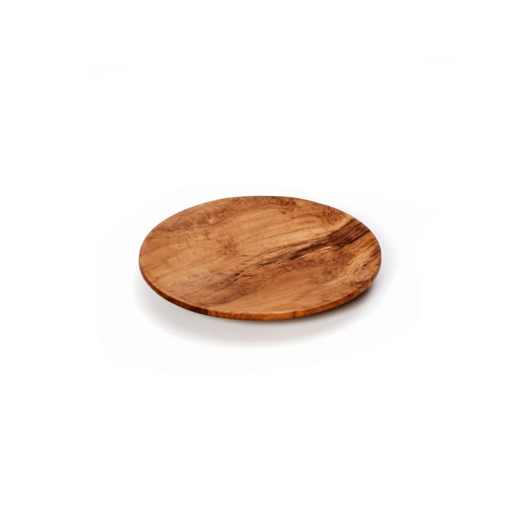 Assiette en bois de teck naturel petite-Teak root