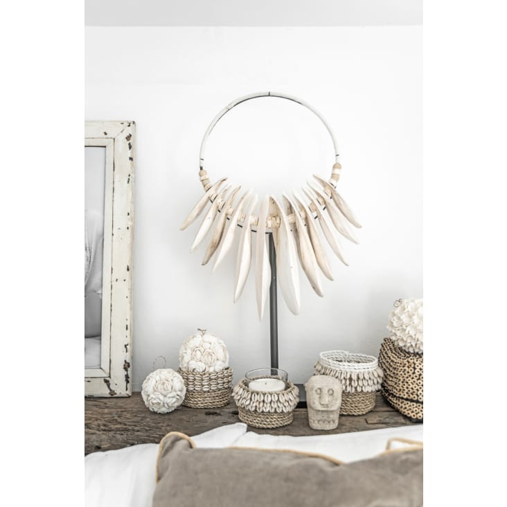 Décoration suspendue en coquillage blanc-ROSE SHELL cropped-7