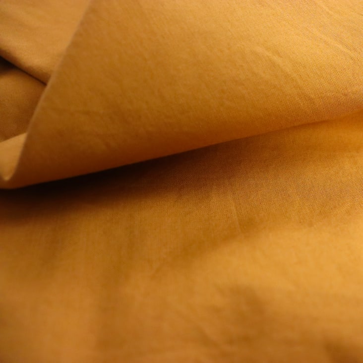 Set de 2 taies d’oreiller unies finition à franges Caramel 65x65cm-Coton lavé cropped-5