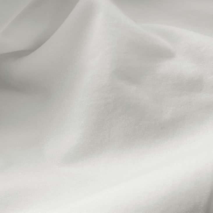 Housse de couette unie en coton lavé Blanc 200x200cm-Coton lavé cropped-4