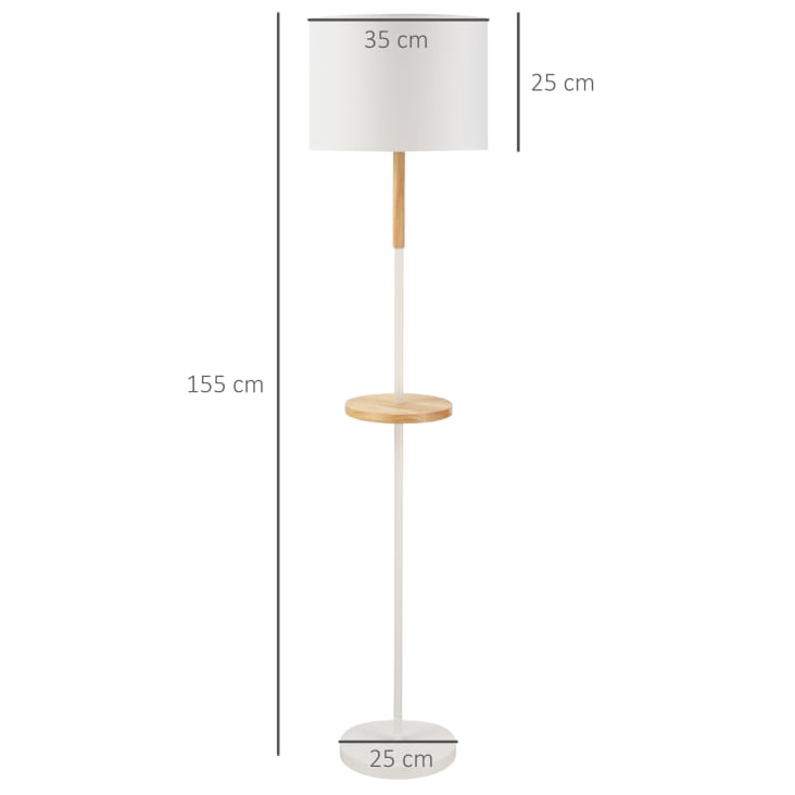 Lámpara de pie 35 x 35 x 155 cm color blanco