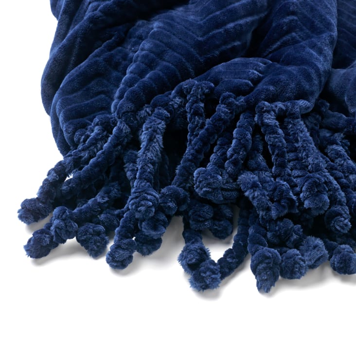 Plaid bleu fleece 140x180 cm avec motif-ZIGGY cropped-3