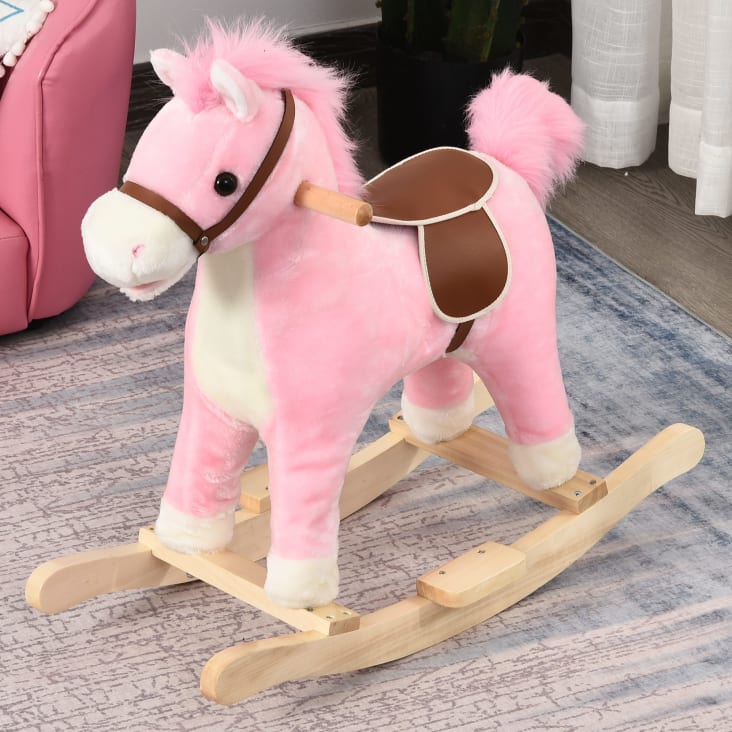 Caballo balancin rosa clearance