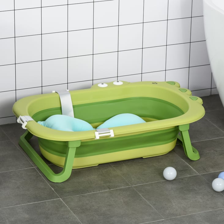Bañera plegable para bebé 80 x 53.9 x 20.8 cm color verde