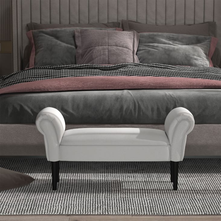 Banco de cama 102 x 36 x 51cm color gris